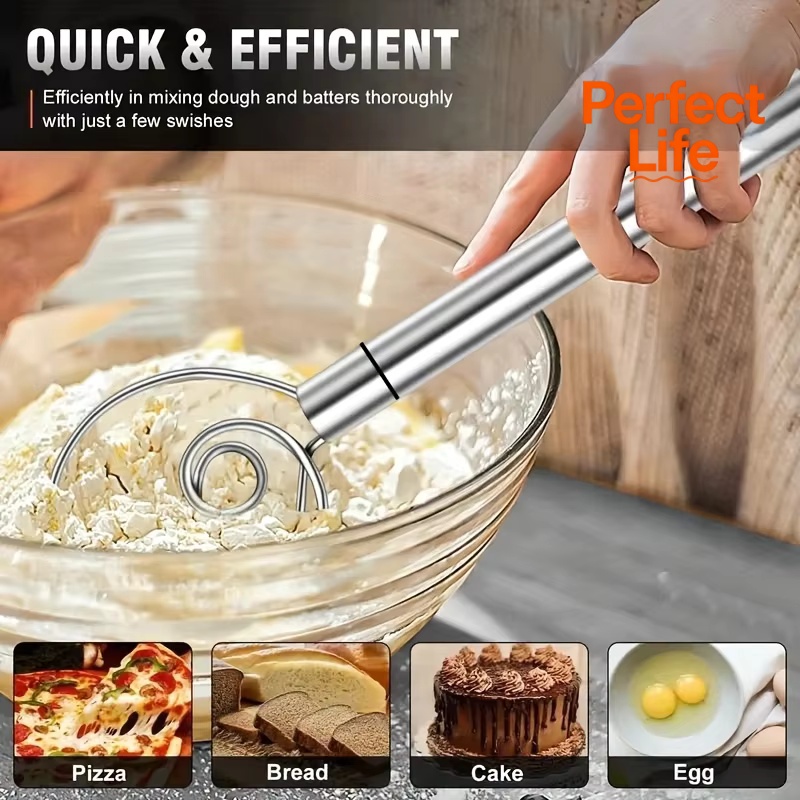 Danish Pancake Pan - Dough Mixer Stainless Steel HandHeld Bread