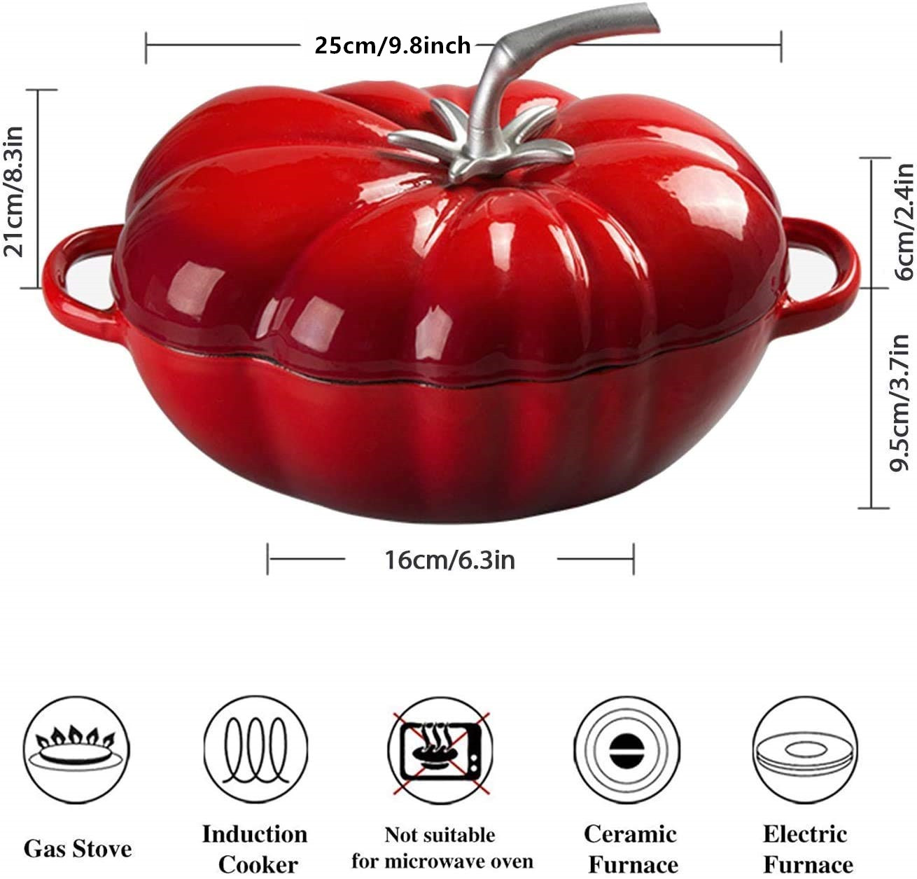 25cm Tomato Enameled Cast Iron - Cast Iron Corn recension och pris