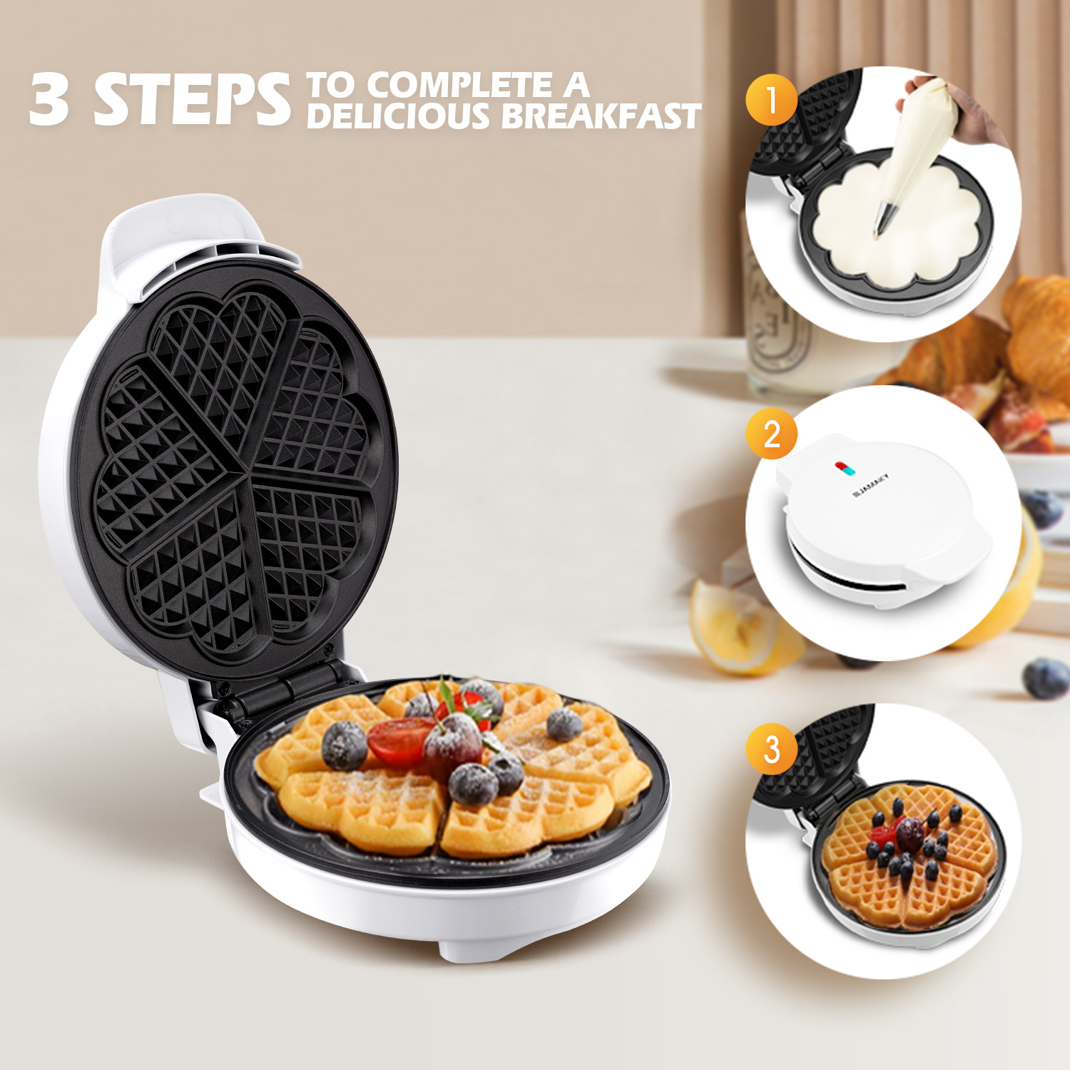 Breakfast Waffle Molds Egg Cak - Waffle Cone Maker recension och pris